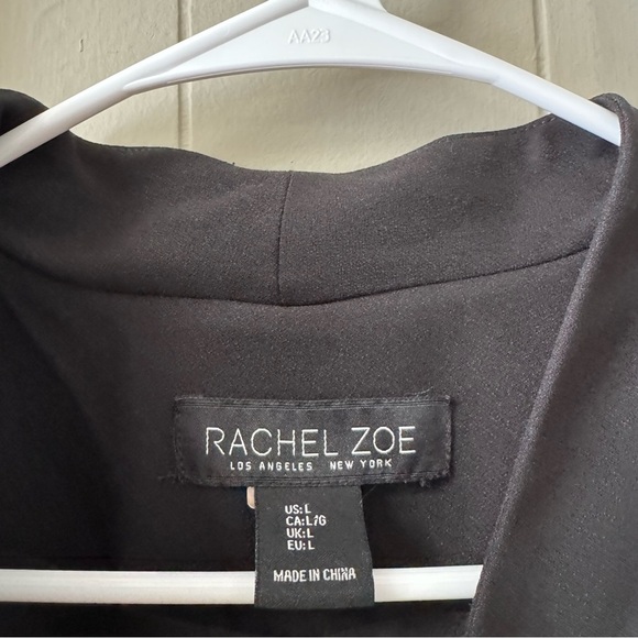 Rachel Zoe 1 Button Blazer Size Lg Black Minimal Office Neutral Closet Staple - Picture 3 of 9